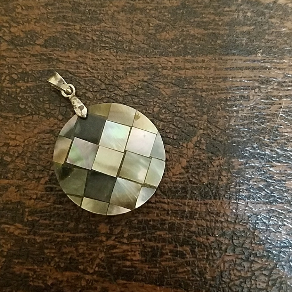 Mosaic large circular pendant